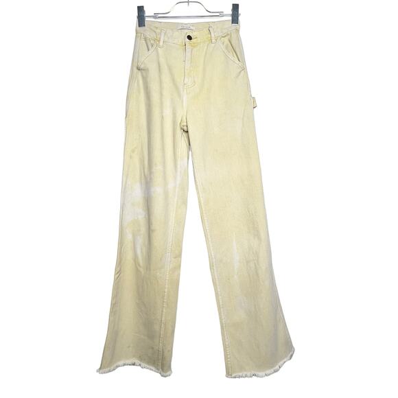 PACSUN Womens Ultra High Waisted Fitted Flare Denim Pants Raw Hem Honey Size 25 - Picture 4 of 12